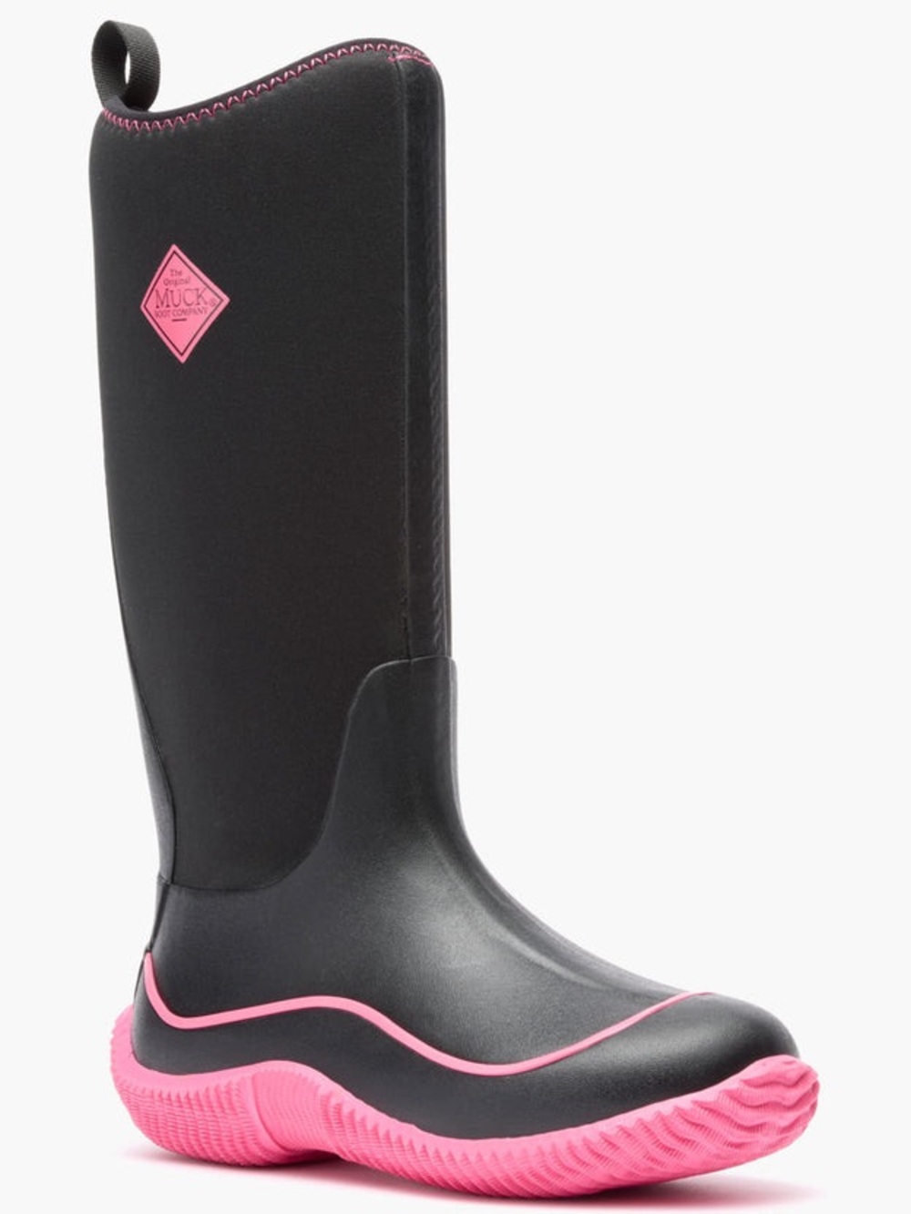 Muck Boots Tall Hale Black Pink Waterproof Boots Size 10